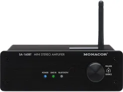 zosilňovač stereo bluetooth Monacor SA-160BT, 2 x 30 W