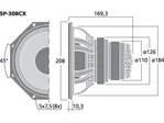 2-pásmový koaxiálny PA reproduktor Monacor SP-308CX (2)