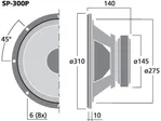 Basový reproduktor Monacor SP-300P, 100 W, 8Ohm (3)