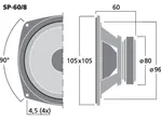Basový reproduktor Monacor SP-60/4, 30 W, 4 Ohm (3)