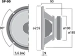 Basový reproduktor Monacor SP-90, 35 W, 8 Ohm (3)