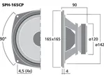 Basový reproduktor Monacor SPH-165CP, 120 W, 8 Ohm (3)