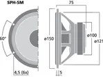 Basový reproduktor Monacor SPH-5M, 80 W, 8 Ohm (2)
