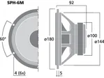 Basový reproduktor Monacor SPH-6M,  120 W, 8 Ohm (2)