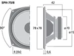 Basový reproduktor Monacor SPH-75/8, 15 W, 8 Ohm (3)