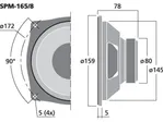 Basový reproduktor Monacor SPM-165/8, 60 W, 8 Ohm (3)