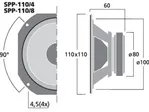 Basový reproduktor Monacor SPP-110/8, 30 W, 8 Ohm (3)
