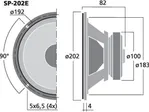 Hi-fi basový reproduktor Monacor SP-202E, 50 W, 4 Ohm  (3)
