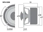 Hi-fi širokopásmový reproduktor MONACOR SPX-32M, 20 W, 8 Ω (2)