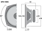 Hi-fi stredobasový reproduktor Monacor SPH-100C, 30 W, 8 Ohm (3)