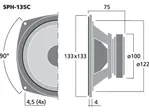 Hi-fi stredobasový reproduktor Monacor SPH-135C, 50 W, 8 Ohm (3)