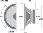 Hi-Fi stredobasový reproduktor Monacor SPH-170, 50 W, 8 Ohm (3)