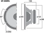 PA a výkonný basový reproduktor 175W Monacor SP-300PA, 8Ohm (3)