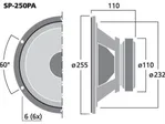 PA a výkonný stredový reproduktor Monacor SP-250PA, 125 W, 8 Ohmov (3)