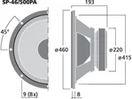 PA basový reproduktor Monacor SP-46/500PA, 500 W, 8 Ohmov (3)