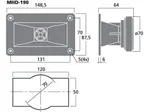 PA horn výškový reproduktor MONACOR MHD-190, 25 W, 8 Ω (3)