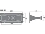 PA horn výškový reproduktor MONACOR MHD-55, 30 W, 8 Ω (3)