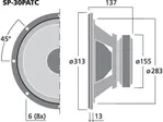 PA Širokopásmový reproduktor Monacor SP-30PATC, 200 W, 8 Ohmov (3)