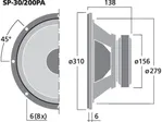 PA stredobasový reproduktor Monacor SP-30/200PA, 200 W, 8 Ohmov (3)