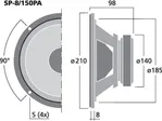 PA stredobasový reproduktor Monacor SP-8/150PA, 150 W, 8 Ohmov (3)