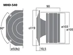 Profesionálny PA prstencový reproduktor MONACOR MHD-540, 50 W, 8 Ω (3)