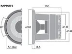 Reproduktor pre subwoofer - Carpower RAPTOR-6, 100 W, 4 Ohm (3)