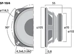 Širokopásmový reproduktor Monacor SP-10/4, 15 W, 4 Ohm (2)