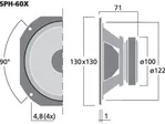 Širokopásmový reproduktor Monacor SPH-60X, 30 W, 8 Ohmov (3)