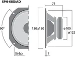 Širokopásmový reproduktor Monacor SPH-68X/AD, 30 W, 8 Ohmov (3)