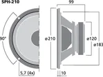 Basový reproduktor Monacor SPH-210, 150 W, 8 Ohm (3)