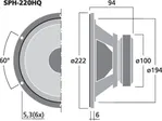 Basový reproduktor Monacor SPH-220HQ, 100 W, 8 Ohm (2)