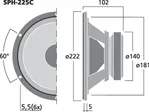 Špičkový basový reproduktor Monacor SPH-225C, 120 W, 8 Ohmov (2)