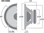 Špičkový hi-fi basový reproduktor Monacor SPH-250KE, 100 W, 8 Ohmov (3)