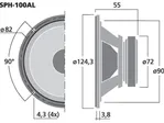 Špičkový stredový reproduktor Monacor SPH-100AL, 40 W, 8 Ohmov (3)
