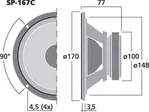 Stredobasový reproduktor do auta Monacor SP-167C, 50 W, 4 Ohm (3)