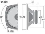 Stredobasový reproduktor Monacor SP-45/8, 20 W, 8 Ohm (3)
