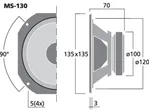 Stredový reproduktor Monacor MS-130, 80 W, 8 Ohm (3)
