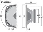 Stredový reproduktor MONACOR SP-4/60PRO, 30 W, 8 Ohm (2)
