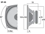 Univerzálny reproduktor MONACOR SP-40, 8 W, 8 Ω (3)