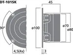 Výškový reproduktor MONACOR DT-101SK, 30 W, 8 Ohm (3)