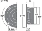 Výškový reproduktor MONACOR DT-105, 30 W, 8 Ohm (3)