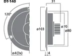 Výškový reproduktor MONACOR DT-140, 80 W, 4 Ohm (2)