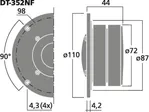 Výškový reproduktor MONACOR DT-352NF, 80 W, 8 Ohm (2)