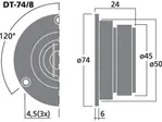 Výškový reproduktor MONACOR DT-74/8, 15 W, 8 Ohm (3)