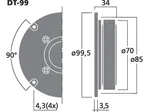 Výškový reproduktor MONACOR DT-99, 40 W, 8 Ohm (3)