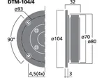 Výškový reproduktor MONACOR DTM-104/4, 45 W,  4 Ohm (3)