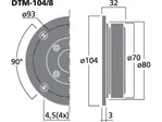 Výškový reproduktor MONACOR DTM-104/8, 45 W, 8 Ohm (3)