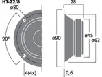 Výškový reproduktor MONACOR HT-22/8, 10 W, 8 Ohm (2)