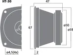 Výškový reproduktor MONACOR HT-30, 50 W, 8 Ohm (3)