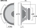Vysoko kvalitný Hi-Fi stredobasový reproduktor Monacor SPH-176, 70 W, 8 Ohm (3)